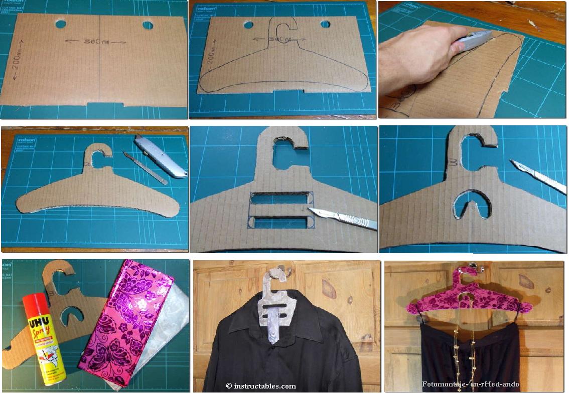 Penjador amb cartró reciclat, idea d'enrHedando