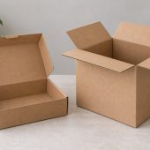 Caja automontable y caja de solapas abiertas